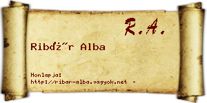 Ribár Alba névjegykártya